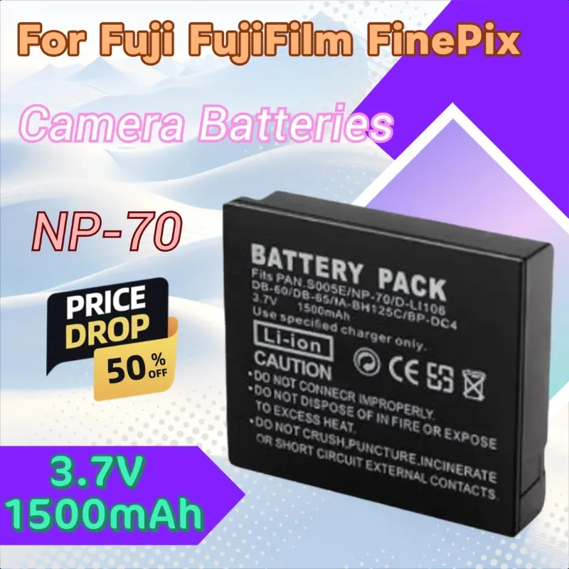 

3.7V 1500mAh NP-70 FNP-70 BC-70 Camera Battery AKKU Pack for Fuji FujiFilm FinePix F40 F45FD F47FD FX10 F40FD F20 F20SE