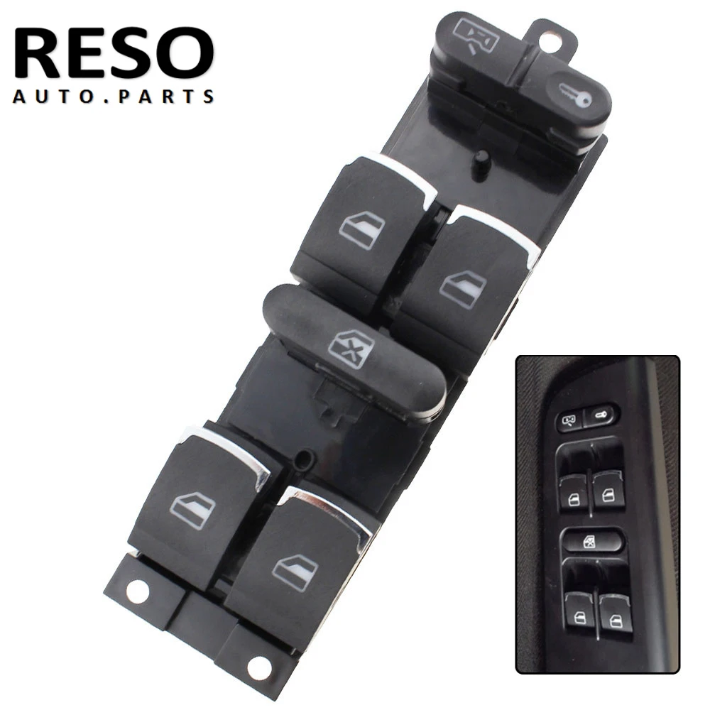 

RESO Master Power Window Control Switch Button For VW 99-04 GTI Golf 4 Jetta MK4 BORA BEETLE Passat B5 Accessories 3BD959857