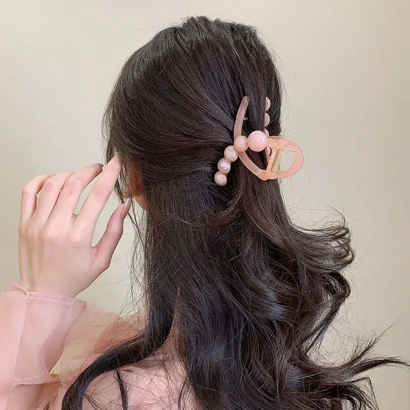 젤리 컬러 헤어핀 2024 그래버 클립, 여성 후면 장식, 기질 상어 클립, 패션 액세서리, 8cm
