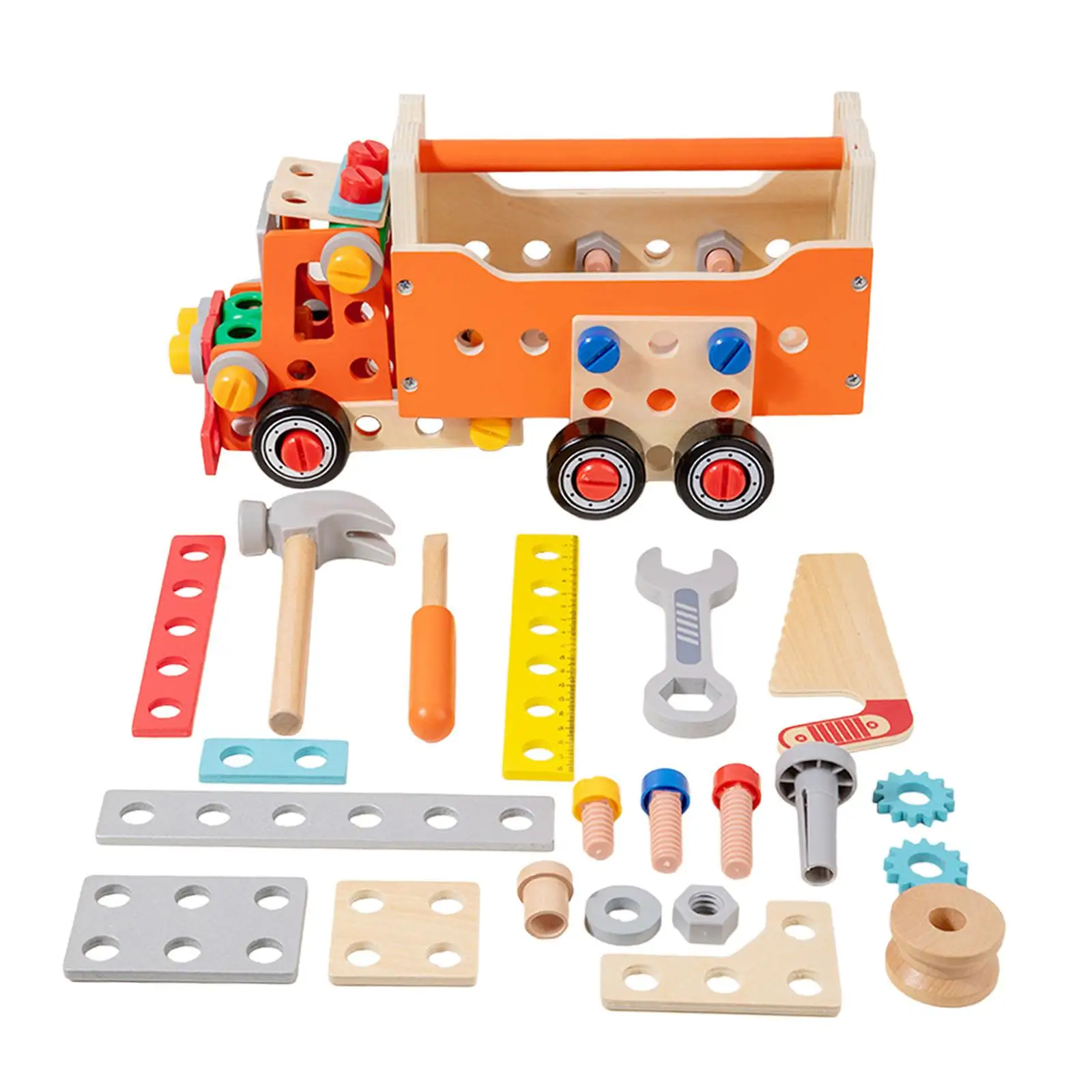 

Wooden Tool Set for Children with Car and Screwdriver for Creative Play