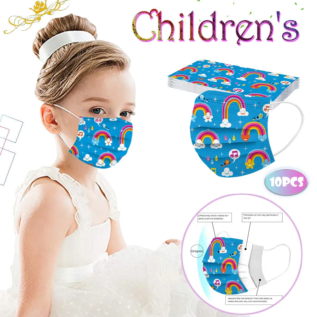 Colorful 50pcs Face Mask Trending Cute Rainbow Panda Mask Bestseller Breathable Kids Mask Popular Protective Cover Face 2026 T1