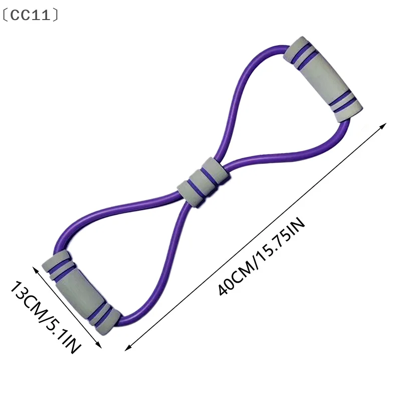 [CC11] حزام مقاومة سالوديا بمقابض، حزام مقاومة على شكل ذراع 8، حبل سحب للياقة البدنية في صالة الألعاب الرياضية واليوجا 8 كلمات مرن