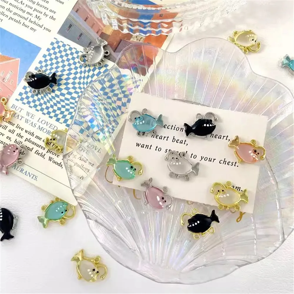 

Niche Quirky Colorful Lanternfish Pendant with Multiple Holes Diy Handcrafted Beaded Bracelet Necklace Earrings Small Accessorie
