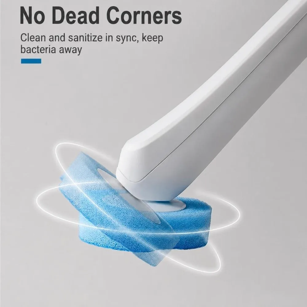 PP ABS Sponge Scouring Pad Disposable Toilet Brush White Deep Cleaning Toilet Bowl Brush Replacement Head Deodorization