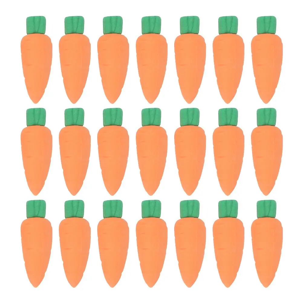 

50 Pcs Carrot Shaped Erasers Mini Vegetable Creative Stationery Safe Kids Students Novelty Fun Educational Toys