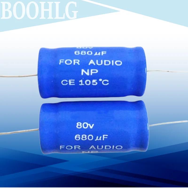 2PCS Audio Power Amplifier Frequency Division Endless NP Axial Horizontal Electrolytic Capacitor 80V 680UF 80V 22X44