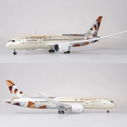 Dreamair EtihadB787 Jet Resin Aircraft Model 1/130 Scale 43cm with Lighting And Wheels Collectible Gift for Aviation Enthusiasts