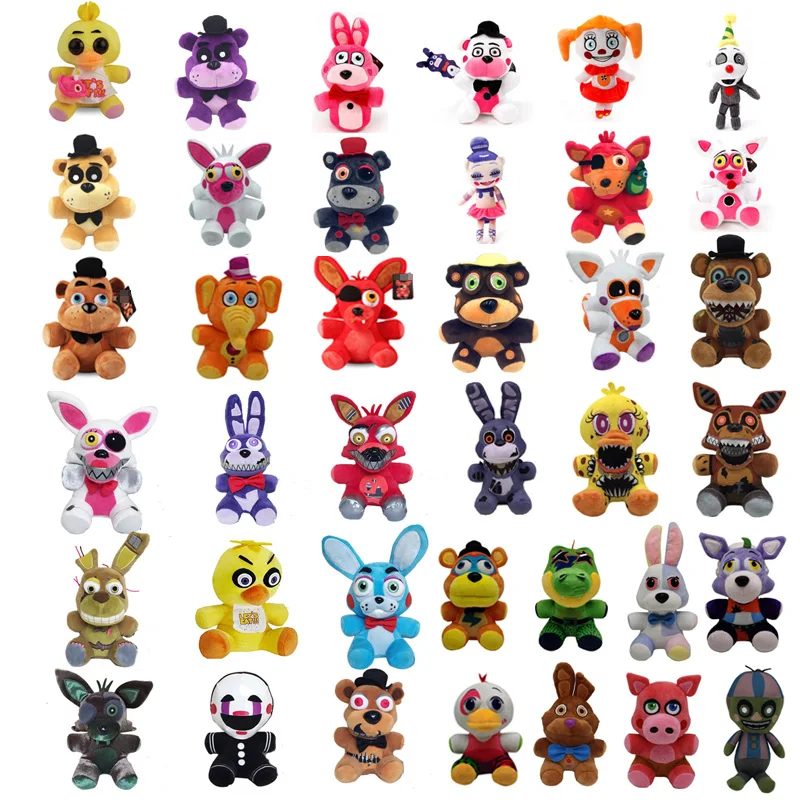 40 Styles 18cm FNAF Plush Toys Doll Freddy Bear Foxy Chica Bonnie Plush Soft Stuffed Anime Toys Doll for Kids Gifts