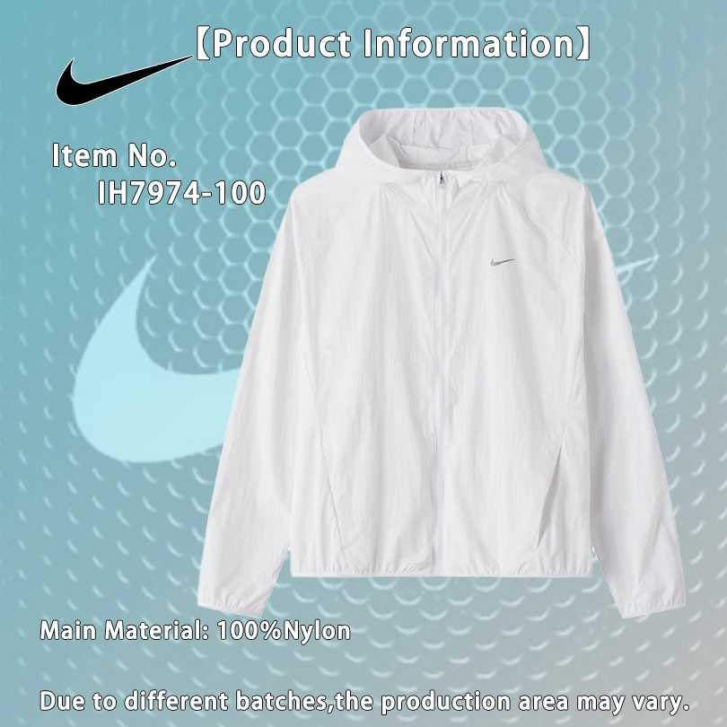 

Nike Women NK TEMPO UV LIGHT JKT Ultra Light Running Jacket Sun Protection Skin Coat Lightweight Casual Outerwear IH7974-100
