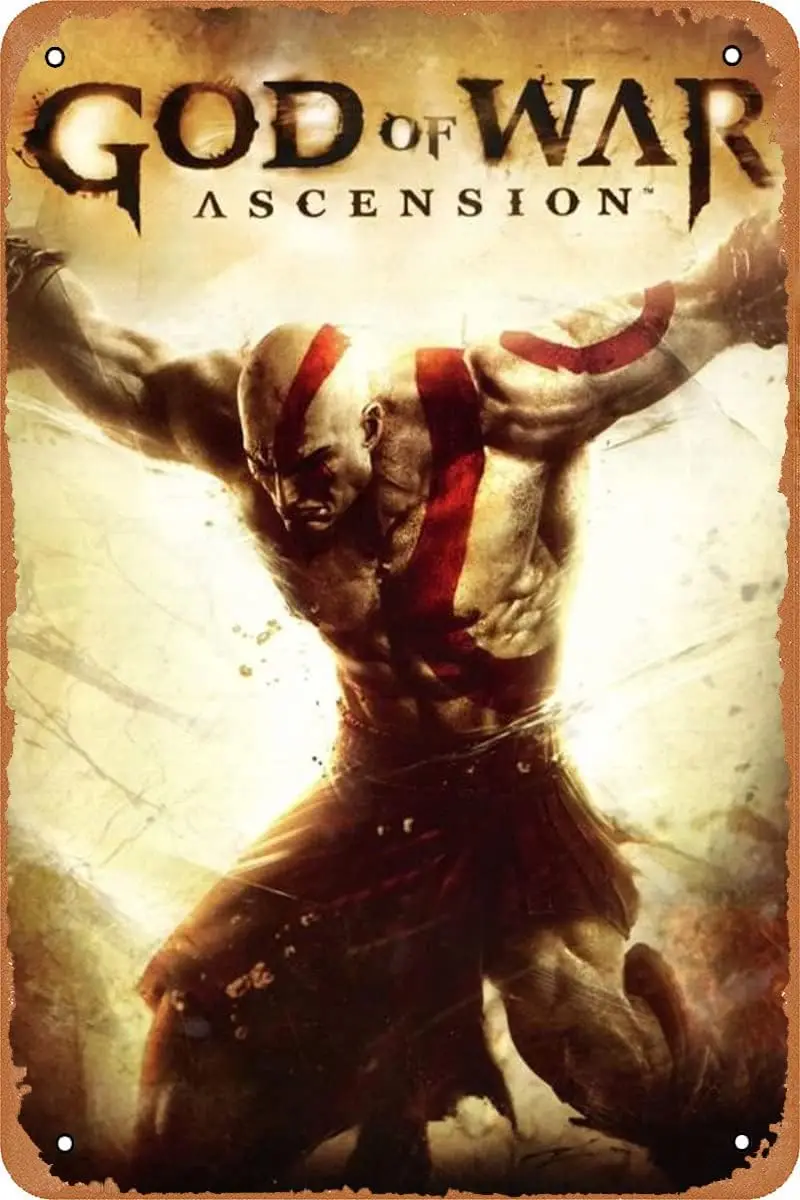God of War Ascension Poster Video Game Tin Sign Vintage Wall Decor Metal Poster 8x12 Inch sign