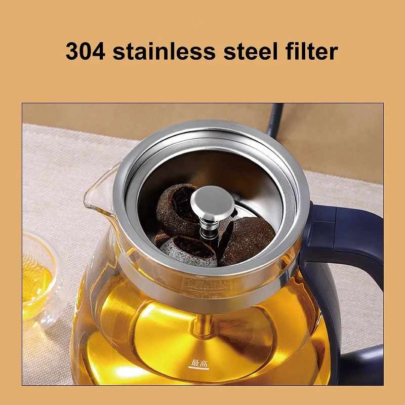 1000ml Mini Electric Teapot Office Glass Pu'er Steaming Teapot Portable Keep Warm Electric Kettle Multifunctional Tea Maker 600W