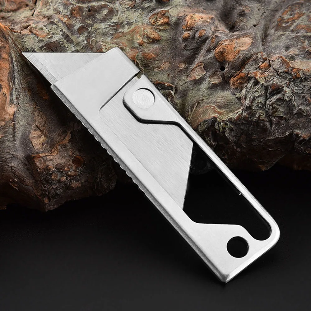 Stainless Steel Mini Pocket Utility Knife Sharp Portable Box Paper Cutter DIY Repair Manual Tool EDC Metal Stationery Knife