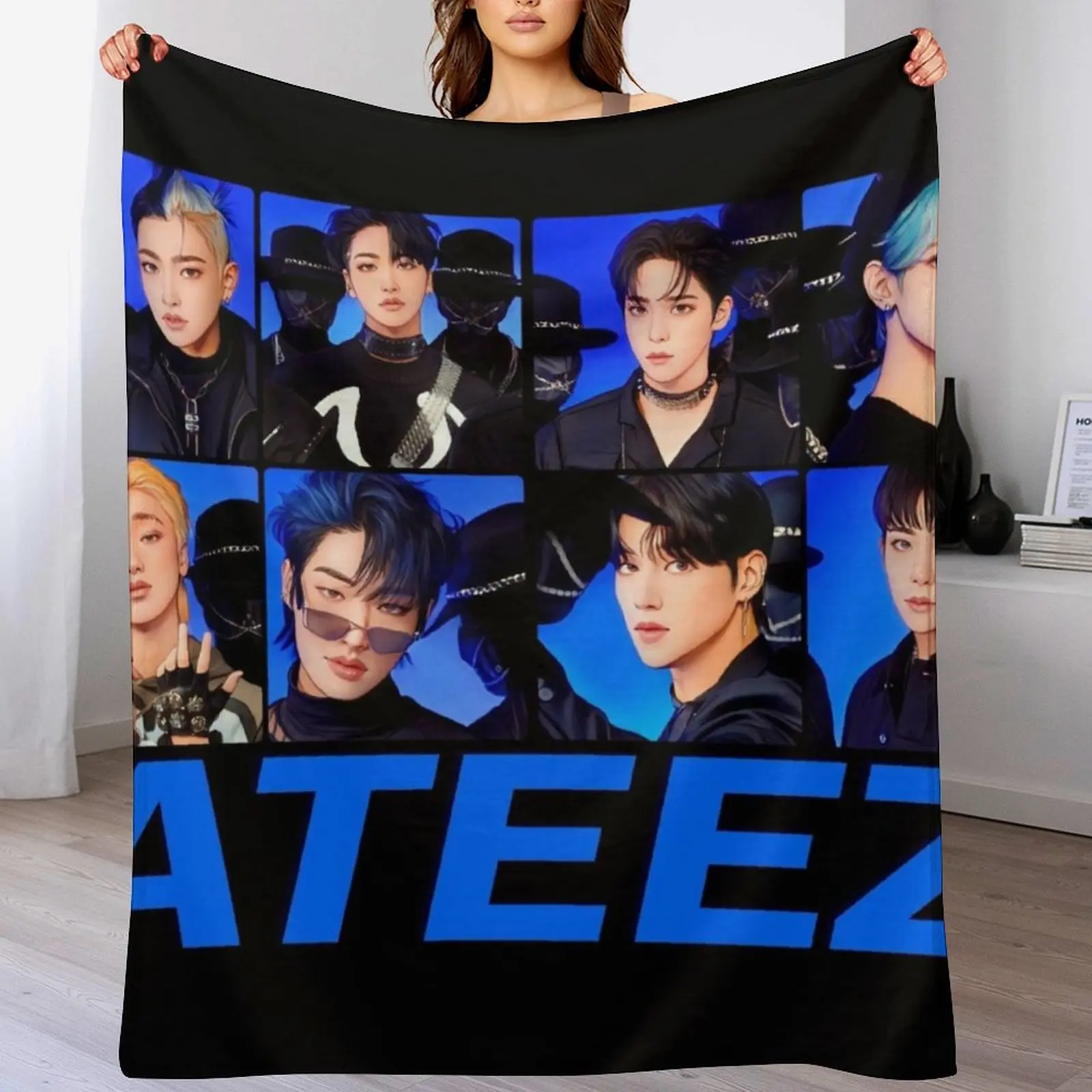 

Ateez the World Movement Group Throw Blanket for winter Luxury St bed plaid Luxury Brand Blankets