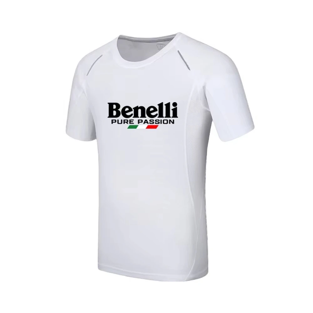 

Summer Benelli Motorcycle White T-shirt For Men And Women 3D Printed Outdoor Sport Motorcycle Wear Breathable Quick Dry T-shirt