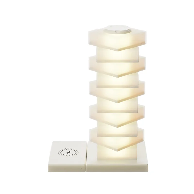

A74E-LED Bedside Table Lamp Wireless Charger Night Light Ambient Light RGB DIY Dimmable Nightstand Lamp Bedroom Dec