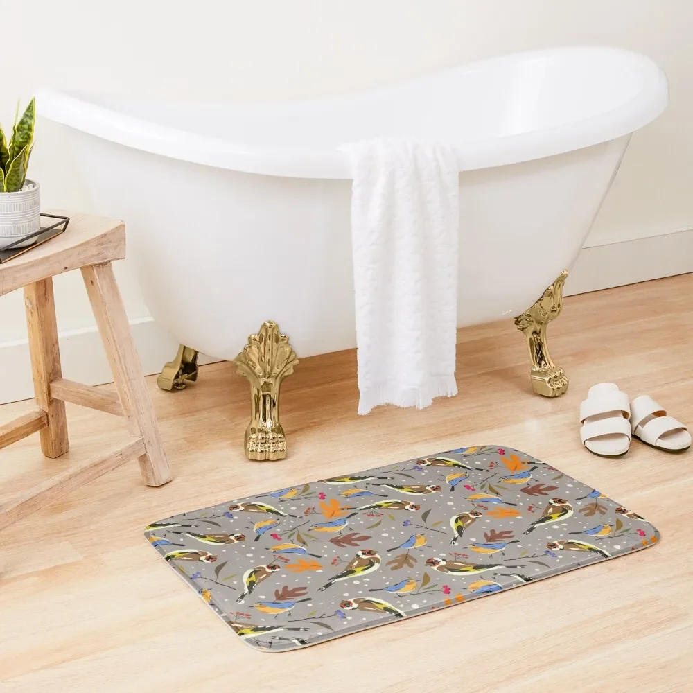 

goldfinch pattern Bath Mat For Toilet Bathrooms Accessories Novelties Mat