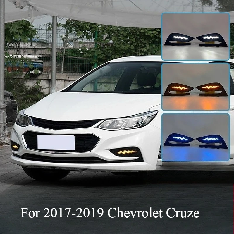 

Для Chevrolet Cruze 2017-2019 дневные ходовые огни модифицированные светодиодные стримеры рулевого управления противотуманные фары дневные ходовые огни