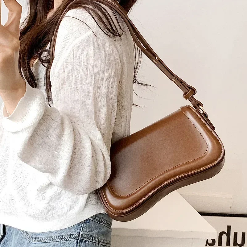 

Luxury Designer PU Leather Shoulder Crossbody Flap Bags For Women 2024 Trend Female Underarm Bag Fashion Purse Handbags Clutch