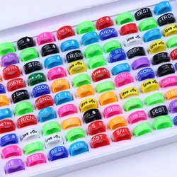 50Pcs/Lot Fashion Colorful Luminous Flexible Silicone Rubber Sport Rings Jewelry For Women Men Gifts