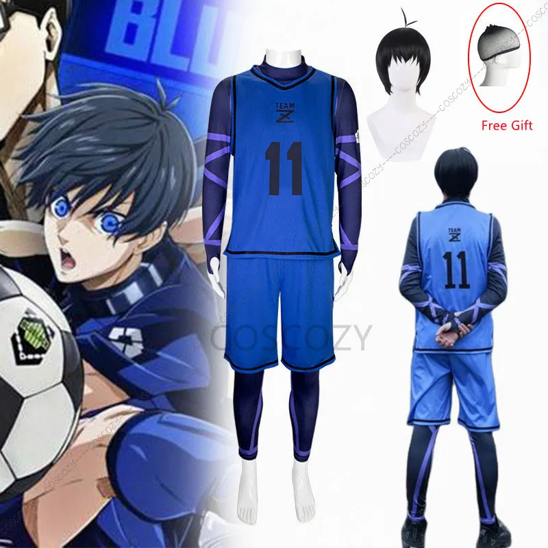 Anime Blue Lock Cosplay Costume Wig Jersey Isagi Yoichi Chigiri Bachira Rensuke Sportwear Football Soccer Team Uniform Jumpsuits