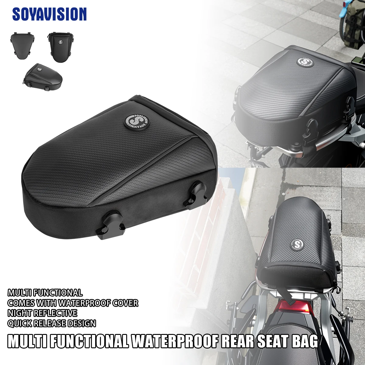 For Triumph Tiger 900 Trident 660 Aprilia Tuareg 660 Motorcycle Rear Seat Bag Waterproof Luggage Bag Backpack For Yamaha Honda