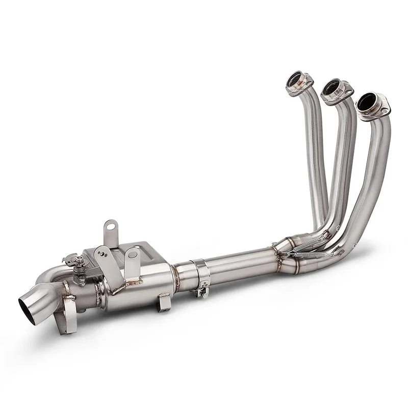 `Motorcycle Full Integrated Exhaust System With Front Valve For CFMOTO 675SR‑R Aftermarket Pipe Matched`