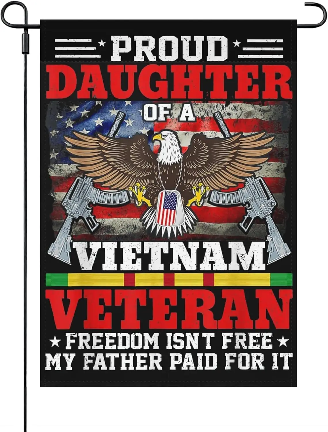 Proud Daughter Of A Vietnam Veteran Garden Flags, Unique Funny Garden Flags Double Sided Pool Outdoor Flag Yard Decor Vetera llz