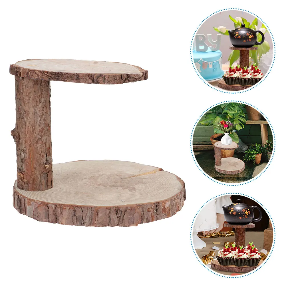

Wooden Cupcake Holder Delicate Cake Stand Rustic Dessert Display Stand Household Multi-Function Dessert Rack For Wedding