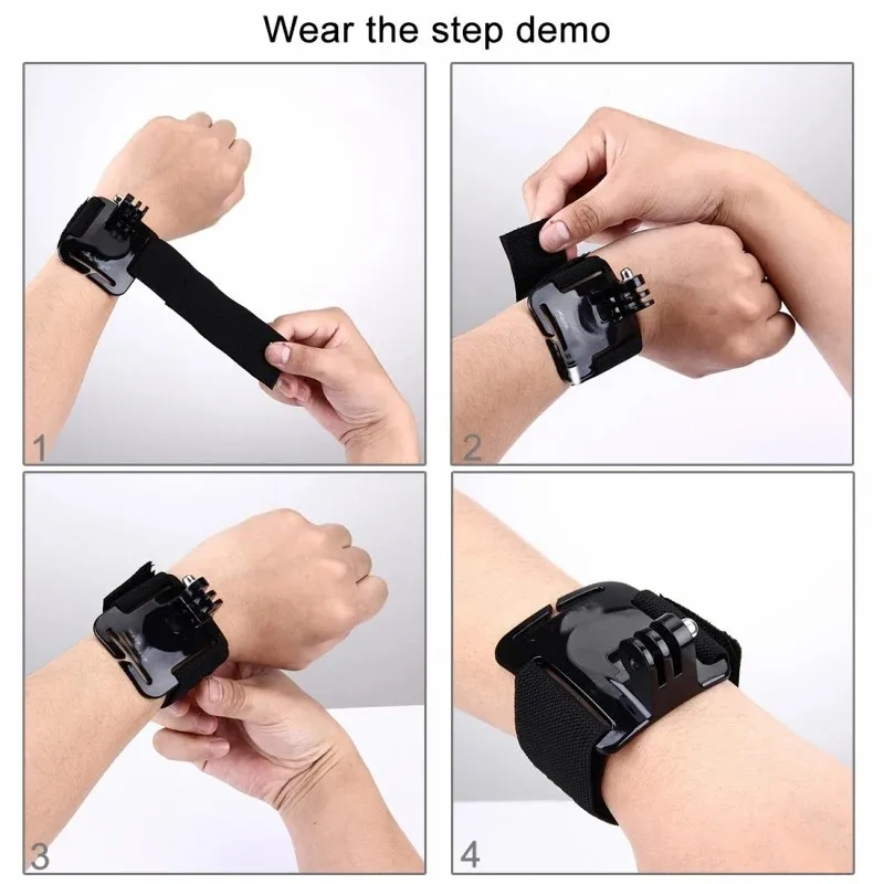 Adjustable Wrist Strap Mount for GoPro&Most Action Cameras Forward/Reverse View