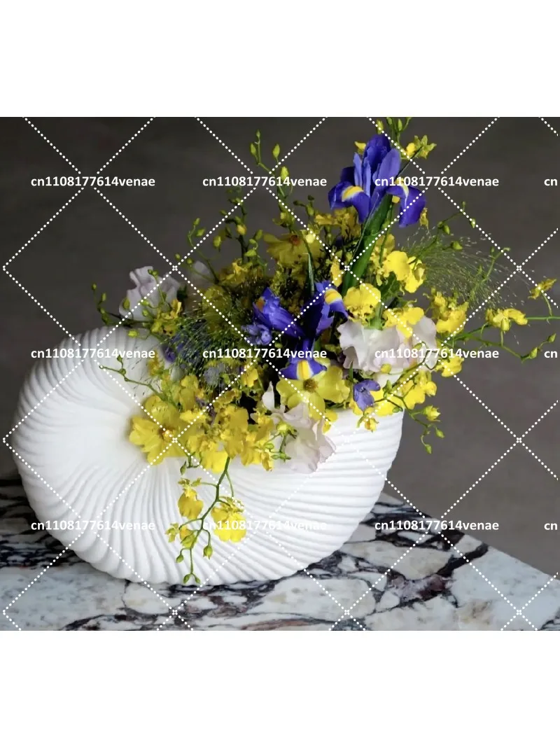 Nordic Style Ceramic Flower Vase Conch Shell Home Decoration Ornament