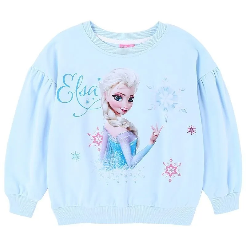 2024 nowa jakość bawełniana koszulka Disney bluzki dla dzieci t-Shirt dla dziewczynek z długim rękawem bluzki dla dzieci Frozen Elsa ubrania 2-8Y