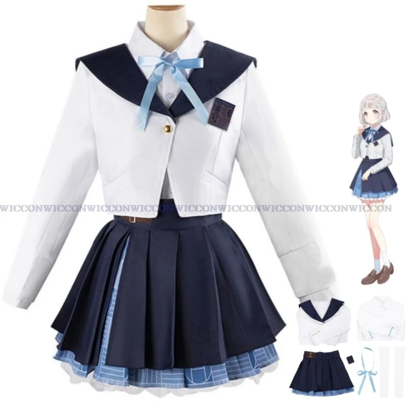 Anime Game THE IDOLM@STER Katsuragi Lilja Cosplay Costume Japanese JK School Uniform Skirt Coat Woman Lovely Halloween Suit