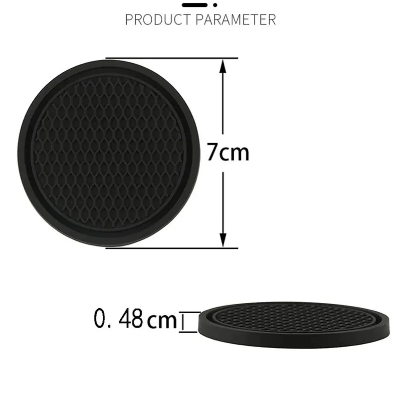 8Pcs Black Car Auto Cup Holder Anti Slip Insert Coasters Pads Interior Accessories Universal Fits Perfectly For Most Cups image 5