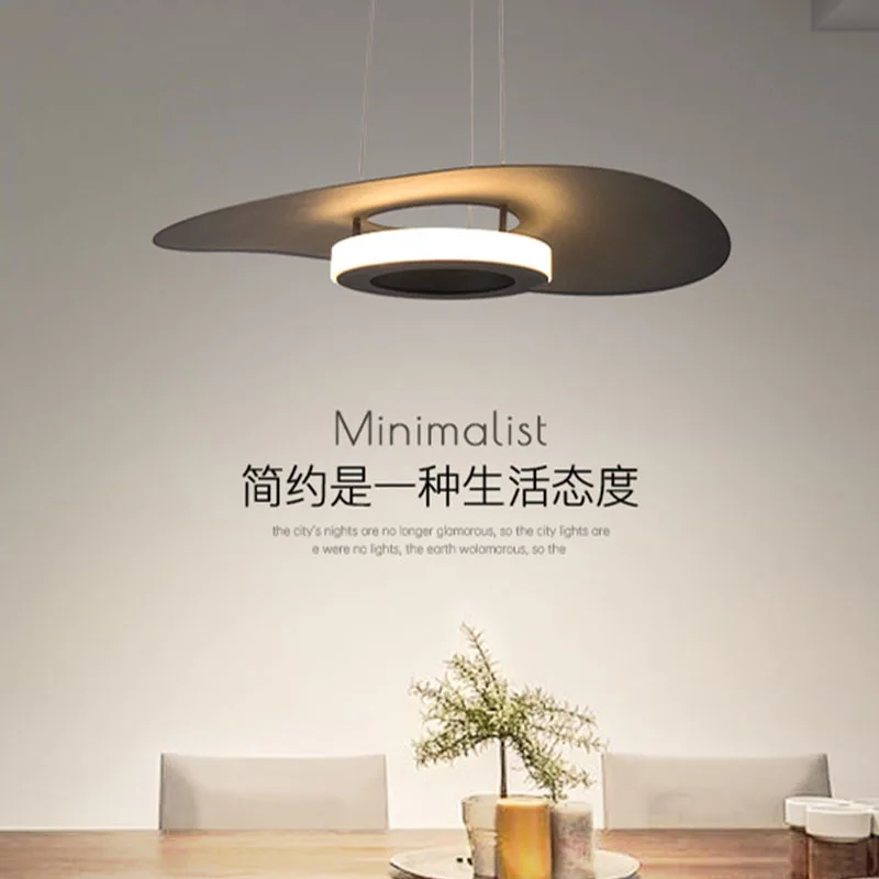 Dining Room Litchen Chandelier Modern Minimalist Led Black/White Chandelier Living Room Bedroom Nordic Ceiling Chandelier