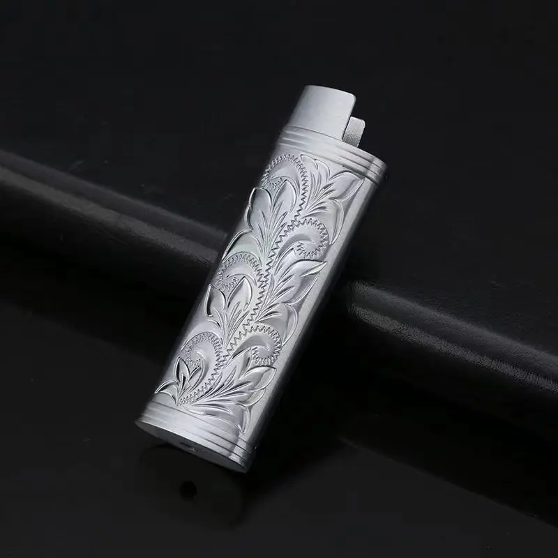 1Pc Metal Patterned Explosion-proof Lighter Shell  for BIC J3 Lighter Case Cover