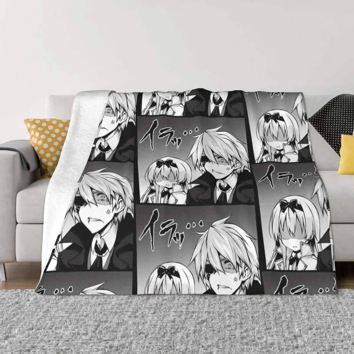 Angry Hajime Yue Arifureta Shokugyou De Sekai Saikyou Knitted Blanket Fleece Throw Blanket Bedding Couch Soft Warm Bedspreads