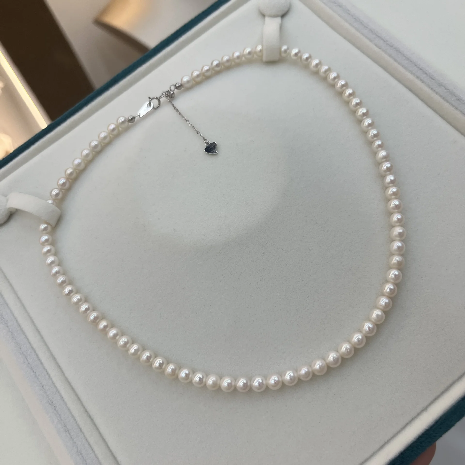 

5-6mm Freshwater Pearl Necklace for Women Fashion Jewelry White Round Beads Pearls Necklaces Elegant Collar Choker Birthday Gift