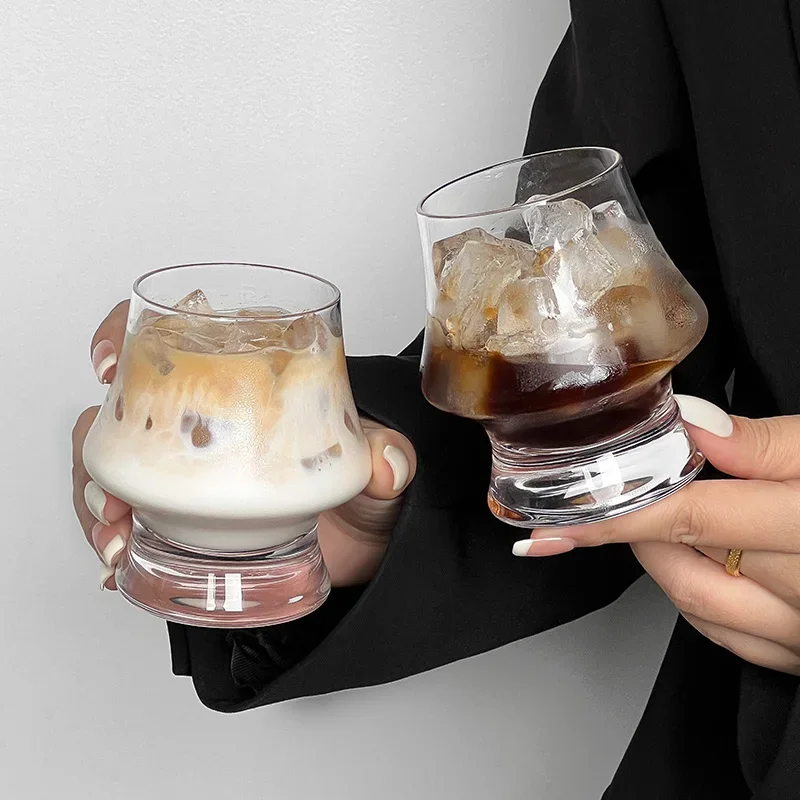 

Mushroom Short Foot Glass Cup Creative Transparent Design Coffee Juice Drinkware Versatile Home Use Tea Cup Ins Popular Style