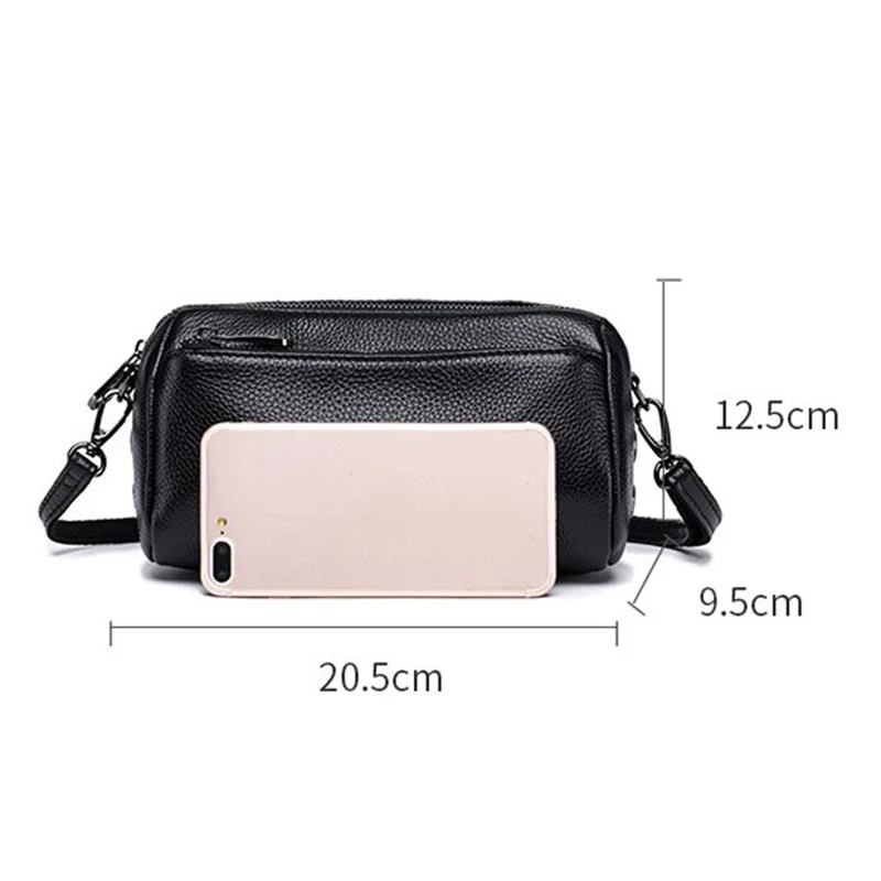 Genuine Leather Shoulder bag for Woman Messenger Bag soft leather Zipper Much Interlayer Satchel