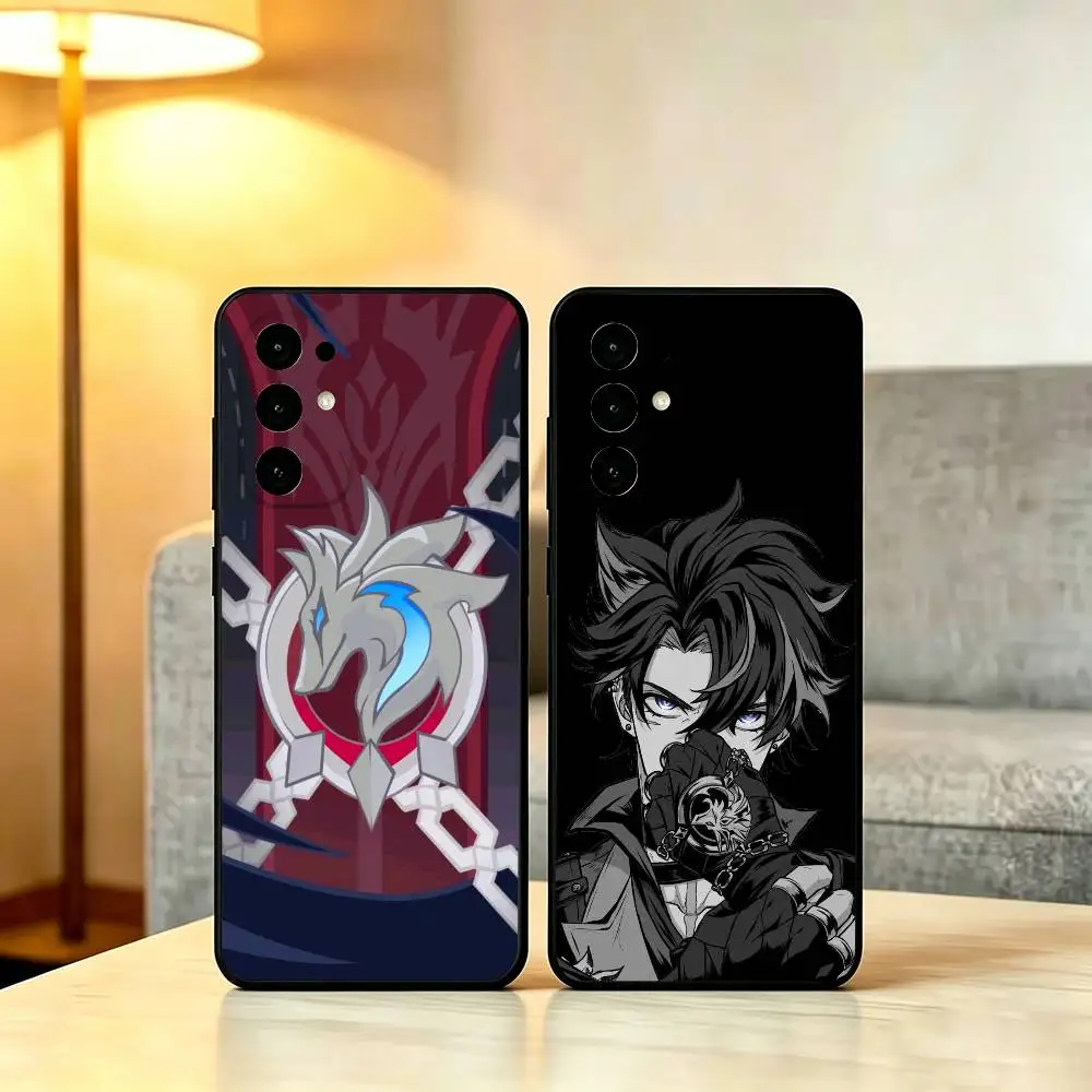 W-Wriothesley Genshin Phone Case For Samsung S26,S25,S24,S23,S22,S21,S30,Ultra,Plus,Fe,Lite,Note,10,Black Cover