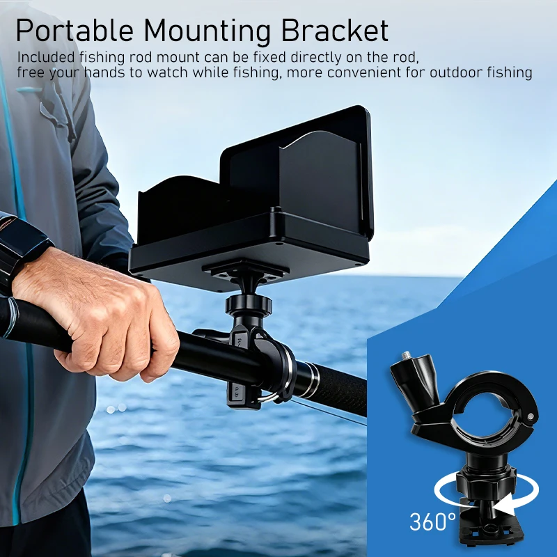 4.3'' LCD Screen with Fishing Camera 20m/65ft Cable , Portable Fish Depth Finder 220° Wide-Angle Underwater with Night Vision