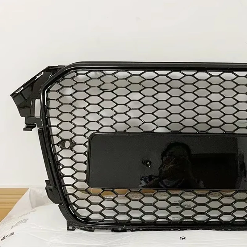 

For RS4 Style Front Sport Hex Mesh Honeycomb Hood Grill Gloss Black for Audi A4/S4 B8.5 2013-2016 Car Accessories Without Emblem