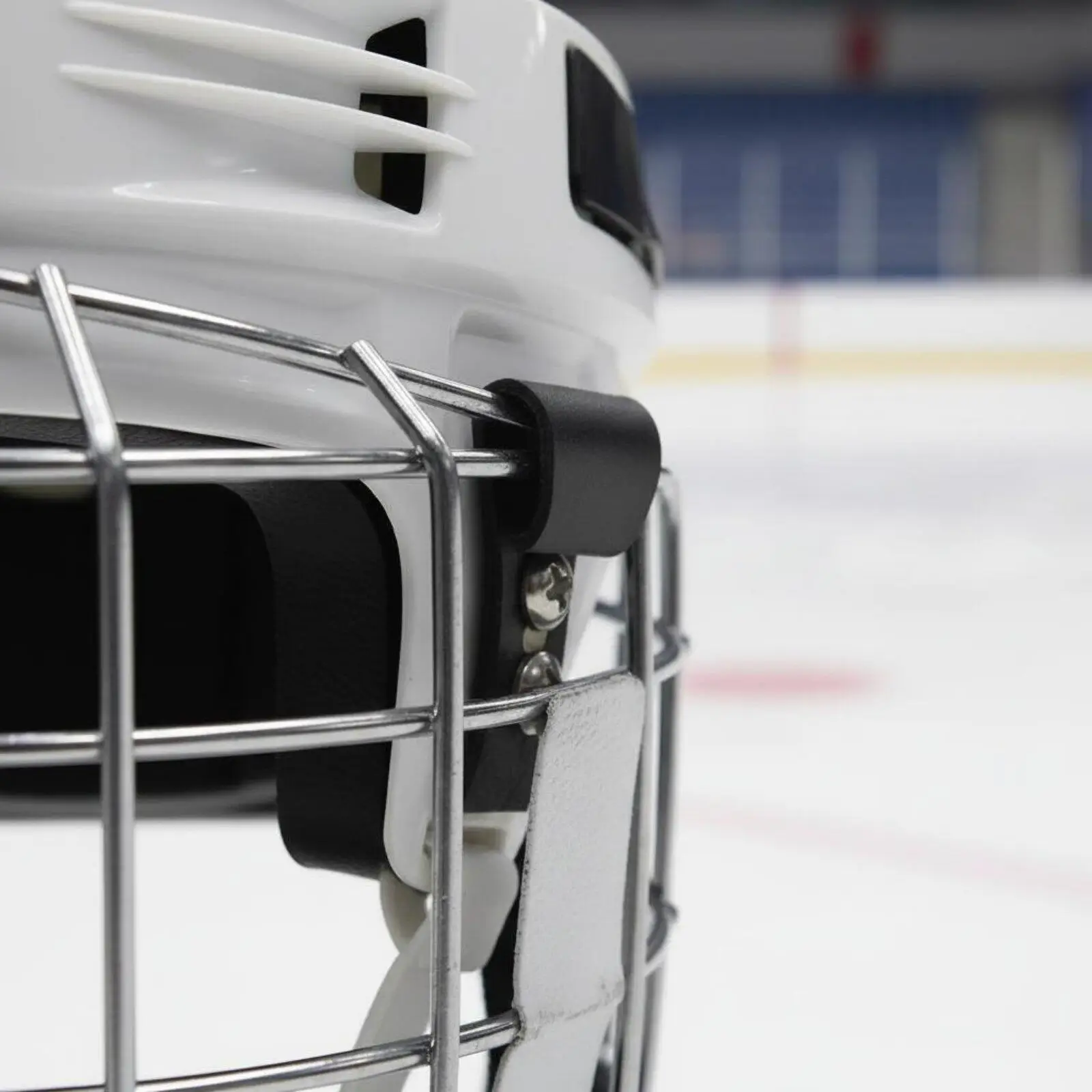 Ventilated Hockey Helmet with Steel Cage and Triple Density Memory Foam for Ice Rink Safety Gear Adults Kids Adjustable Sizing
