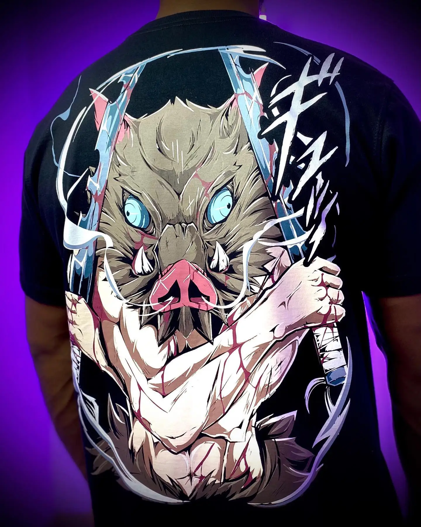 

Inosuke graphic t shirts hip hop streetwear y2k short sleeved demon slayer tops new anime oversized t shirt couples men clothing