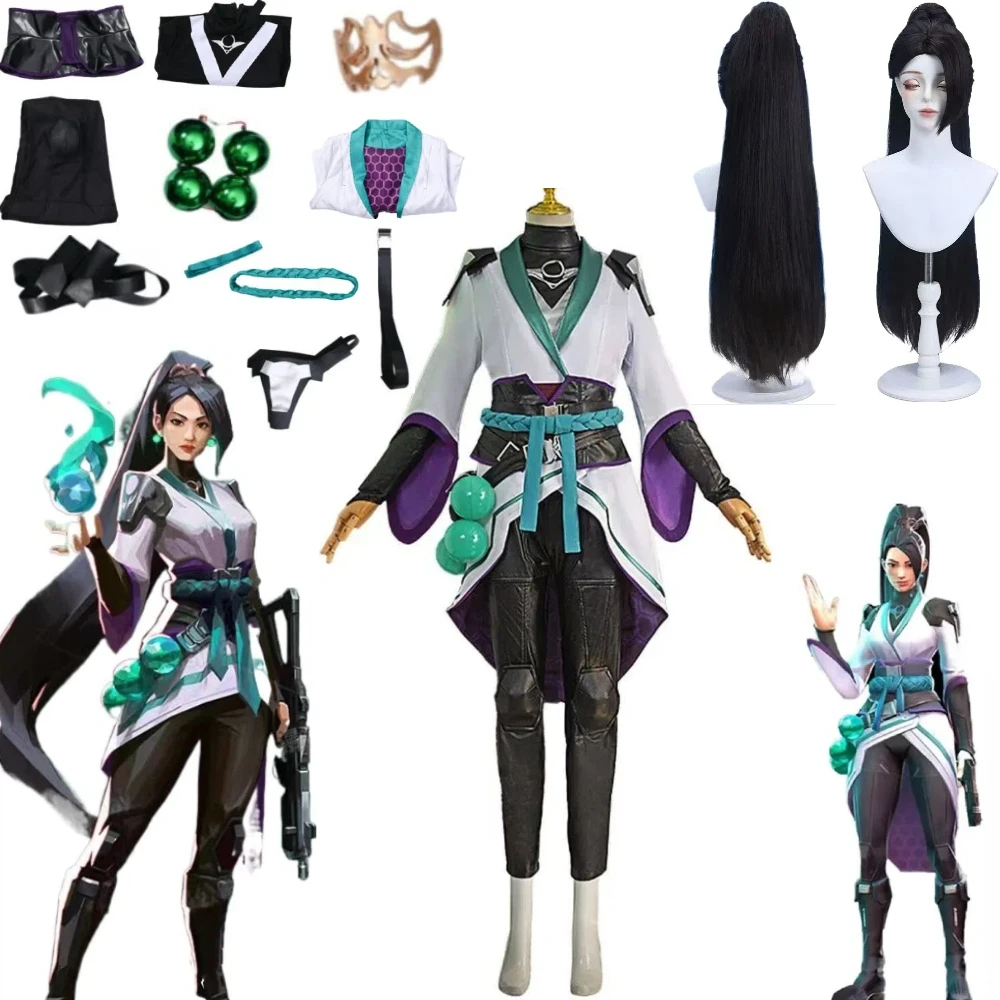 

Hot Game Valorant Sage Cosplay Full Set Headdress Accessories Anime Secondary Style Cos Costume Halloween Party Cosplay Outfit