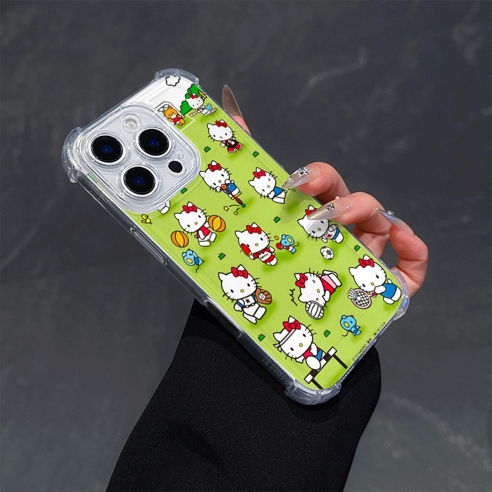 

Sanrio Clear Phone Case For IPhone 15 IPhone 16/15/14/13/12/11/x/xs/xs Max Woman Soft Phone Case Hello Kitty Cartoon Accessory