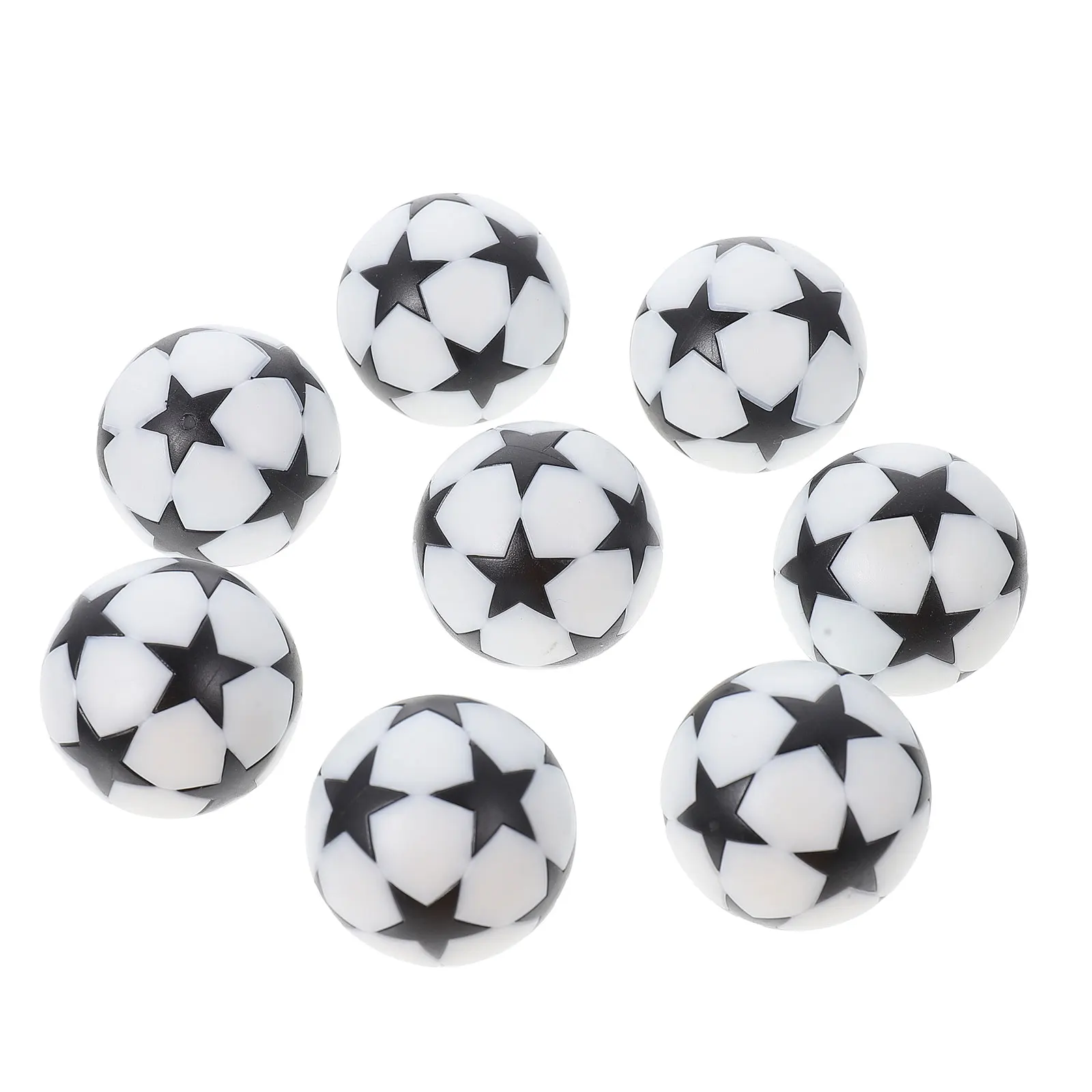

8pcs Black White Five-star Football Foosball Tabletop Desktop Soccer Game Environmentally Friendly Durable Toy for Family
