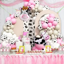 Cow Party Decorations Cow Balloon Garland Arch Kit For Girl Baby Shower Farm Animals Cow Themed Birthday Party Supply Decoration