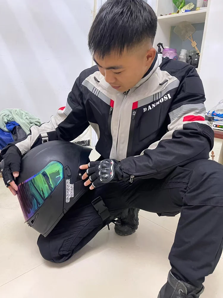 Men's Motorcycle Cycling Jackets Riding Suit Waterproof Winter Warm Split Type Back Protection Elastic Outdoor Storage Equipment