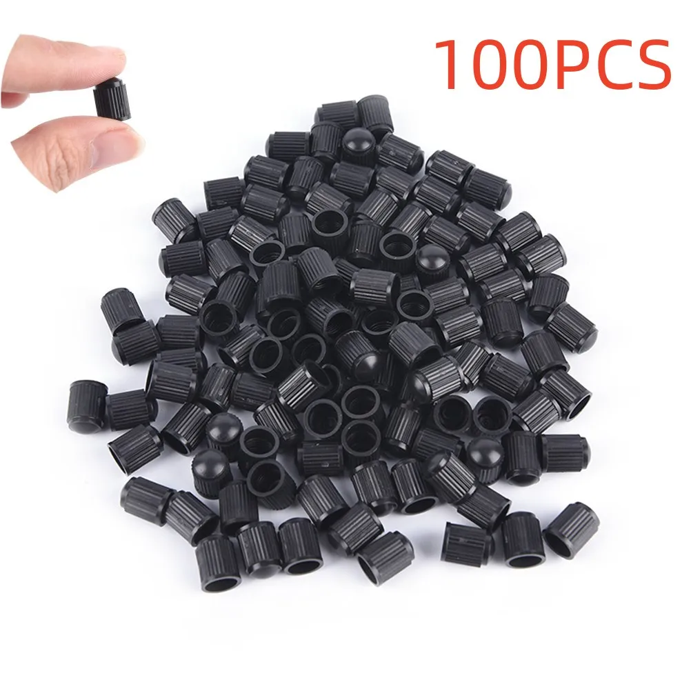 100Pcs Universal Tire Valve Caps Plastic Car Tire Pressure Covers Dustproof Wheel Stem Air Valve Caps Auto Bike Dustproof Caps